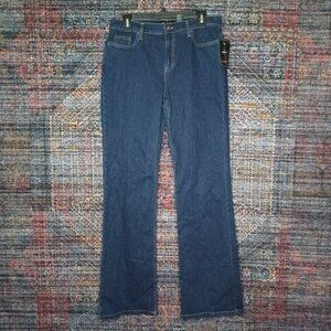 axcess womens dark wash distressed stretch boot jeans 10x34 NWT